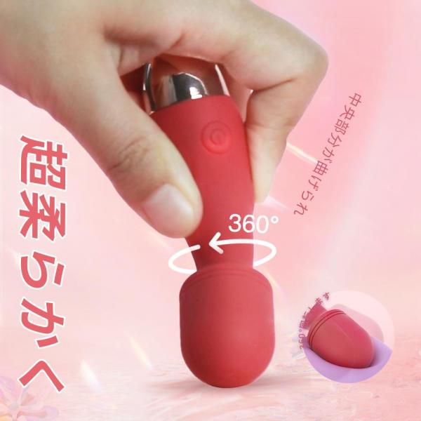  軽量デンマ    超キュート  潮吹き  クリ責め パワフル 柔らかいシリコン フレキシプルネック  360°曲がるヘッド 防水